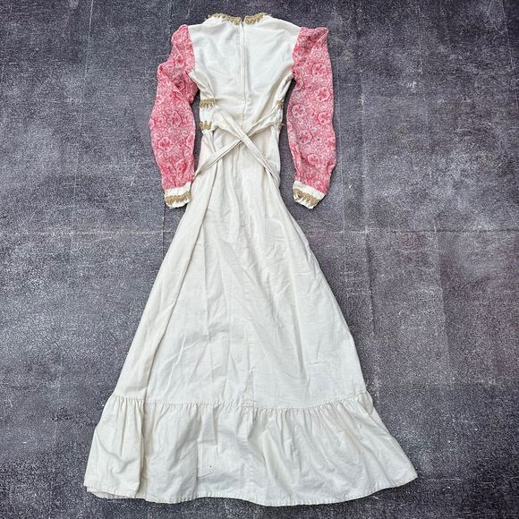 Women's Vintage 70s Gunne Sax Prairie Cotton Floral Maxi Cottagecore Dress Sz XS - Picture 6 of 7